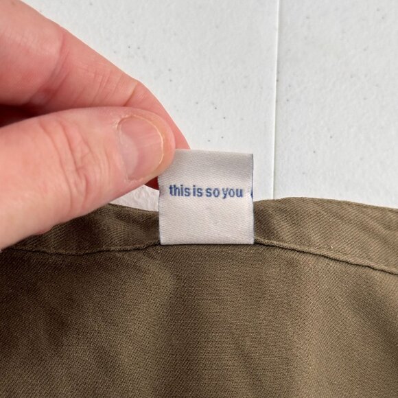 Old Navy Frosted Olive Utility Jumpsuit Pockets M Long Sleeve Drawstring Waist - Picture 7 of 11